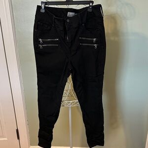 Torrid Edgy Black Jeggings with Double Zip Pockets